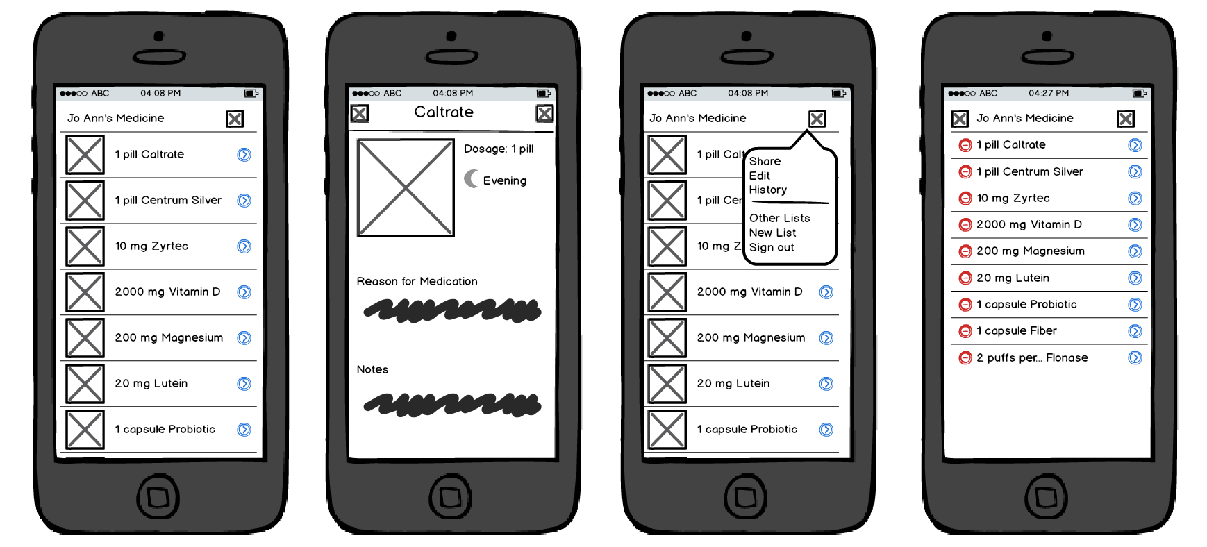 Prototype screen